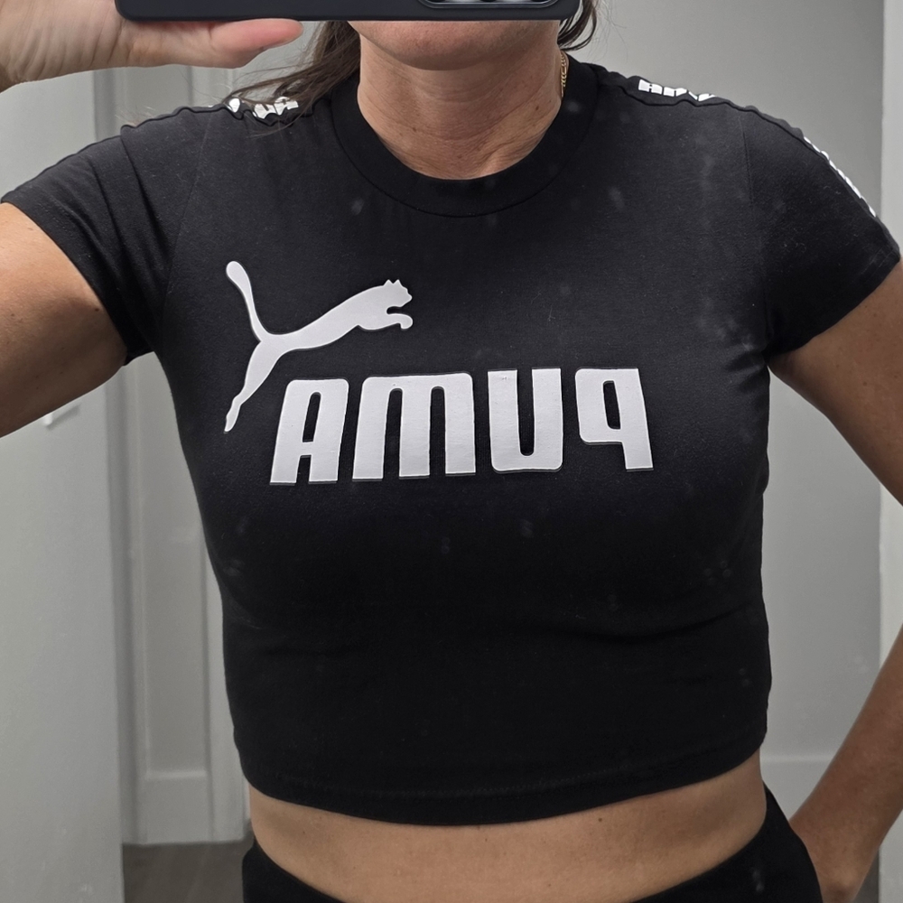 NWOT Crop Top Black/White Puma